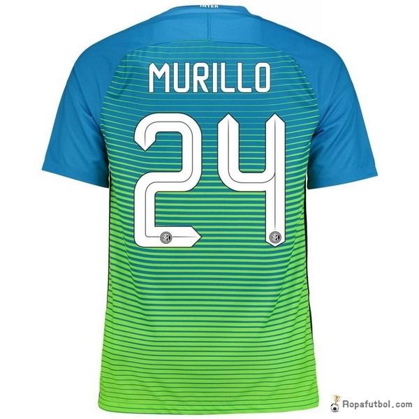 Camiseta Inter de Milán Replica Tercera Ropa Murillo 2016/17 Azul Verde